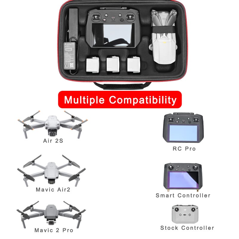 RLSOCO Hard Case for DJI Air 2/2S/Mavic 2 Pro & DJI RC Pro/Smart Controller/Stock Controller - Fits Accessories:Controller,Drone Body,Batteries,Charger,Charging Hub,Propellers (Case Only) - Image 4